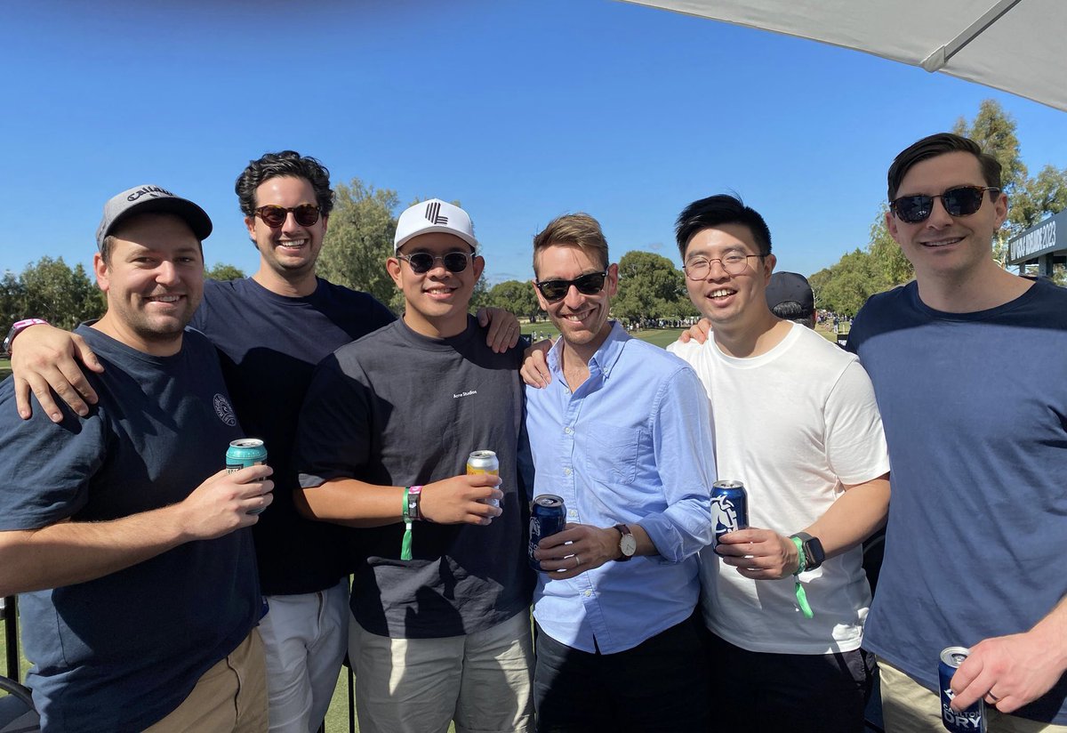 Mrob80's tweet photo. The boys hanging in the @livgolf_league Birdie Shack #LIVGolfAdelaide #LIVGolf https://t.co/mY4iLH4Air