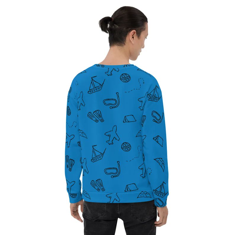pixelpal_my's tweet photo. Excited to share the latest addition to my #etsy shop: Vacation travel cute all over print Unisex Sweatshirt https://t.co/w5CFojBXMa #blue #minimalist #alloverprint #seamlesspattern #polyester #giftforfriend #birthday #family #sweatshirt https://t.co/SDo6GdsQSC