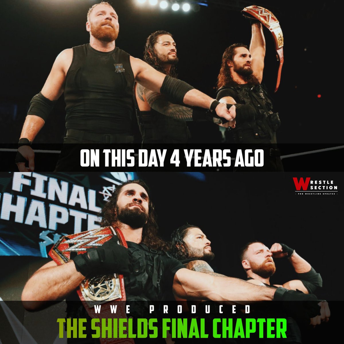 DirtyD_Ambrose's tweet photo. On this day 4 Years Ago, 3 Of My Favourite Pro Wrestling Idols Went To Their Seperate Ways β€οΈ That's The Most Saddest Day For Me "Dean Ambrose" Leaving WWE Is The First Most Broken π Moment In My Life.
#ShieldFinalChapter #TheDeanAmbrose #RomanReigns #SethRollins https://t.co/r4meeiK9Oj