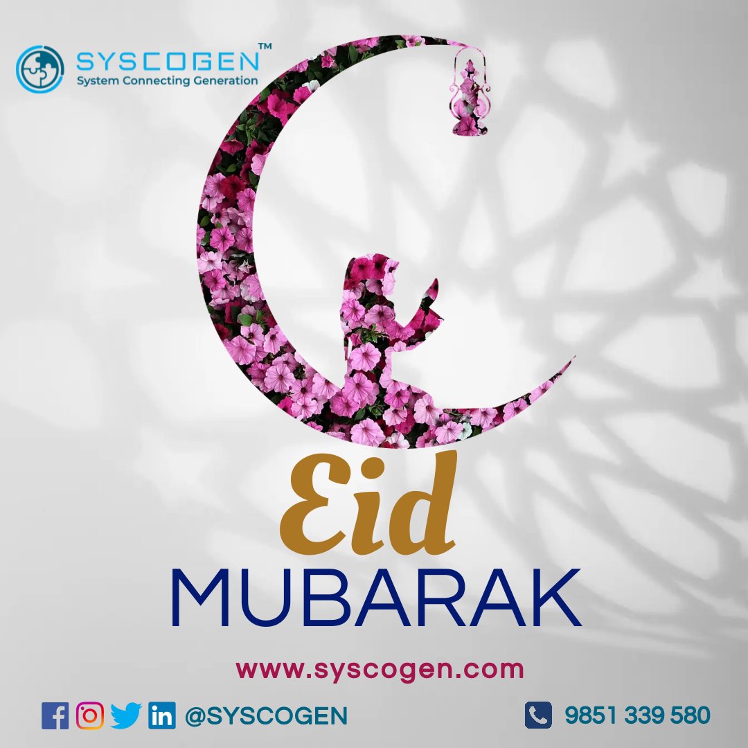 syscogen's tweet image. Wishing you all a happy &amp;amp; blessed #EidUlFitr! As we celebrate this joyous occasion, let&apos;s take a moment to reflect on the past month of #Ramadan and the values of compassion, generosity, &amp;amp; gratitude it instills in us. #EidMubarak #EidAlFitr #TeamCelebration #DiversityAndInclusion