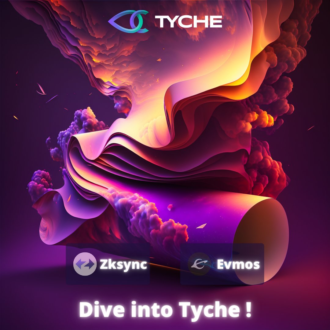 Hello everyone, 
Especially to the #Evmos &amp; #ZksyncEra community.

Tomorrow we will publish an article about :
🔸#Airdrop structure
🔸Our Dapps
🔸The role of the $TYCHE token
🔸 Our multi-chain approach
🔸 Us

You can mint our Evmos NFT here : mint.tyche.zone
