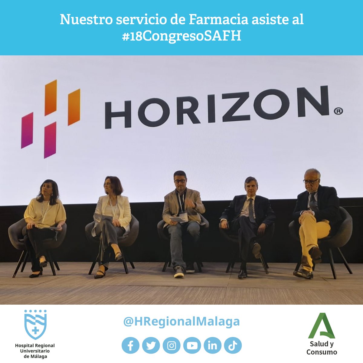 HRegionalMalaga's tweet photo. 👩‍⚕👨‍⚕🧪💊#18CongresoSAFH
Nuestros compañeros han participado en diferentes mesas de @safh_info moderando ponencias sobre investigación, seguridad y calidad en la atención sanitaria, además de haber sido miembros del comité organizador.#HRUMContigo @saludand @FarmaciaHRUM 
+ https://t.co/NmldMb4MEU