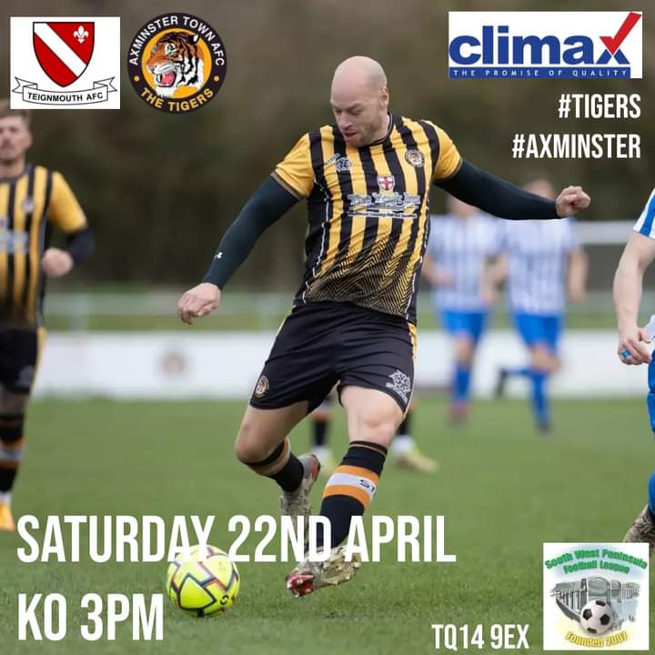 Axminstertownfc's tweet photo. ⚽️Matchday!⚽️ 
Good luck to the Tigers who travel to Teignmouth AFC this afternoon. 
#Tigers 🐅 #Axminster 🧡 #COYTigers ⚽️
@swpleague @swsportsnews @TeignsFC @AxminsterNub https://t.co/SLFaukNCJG