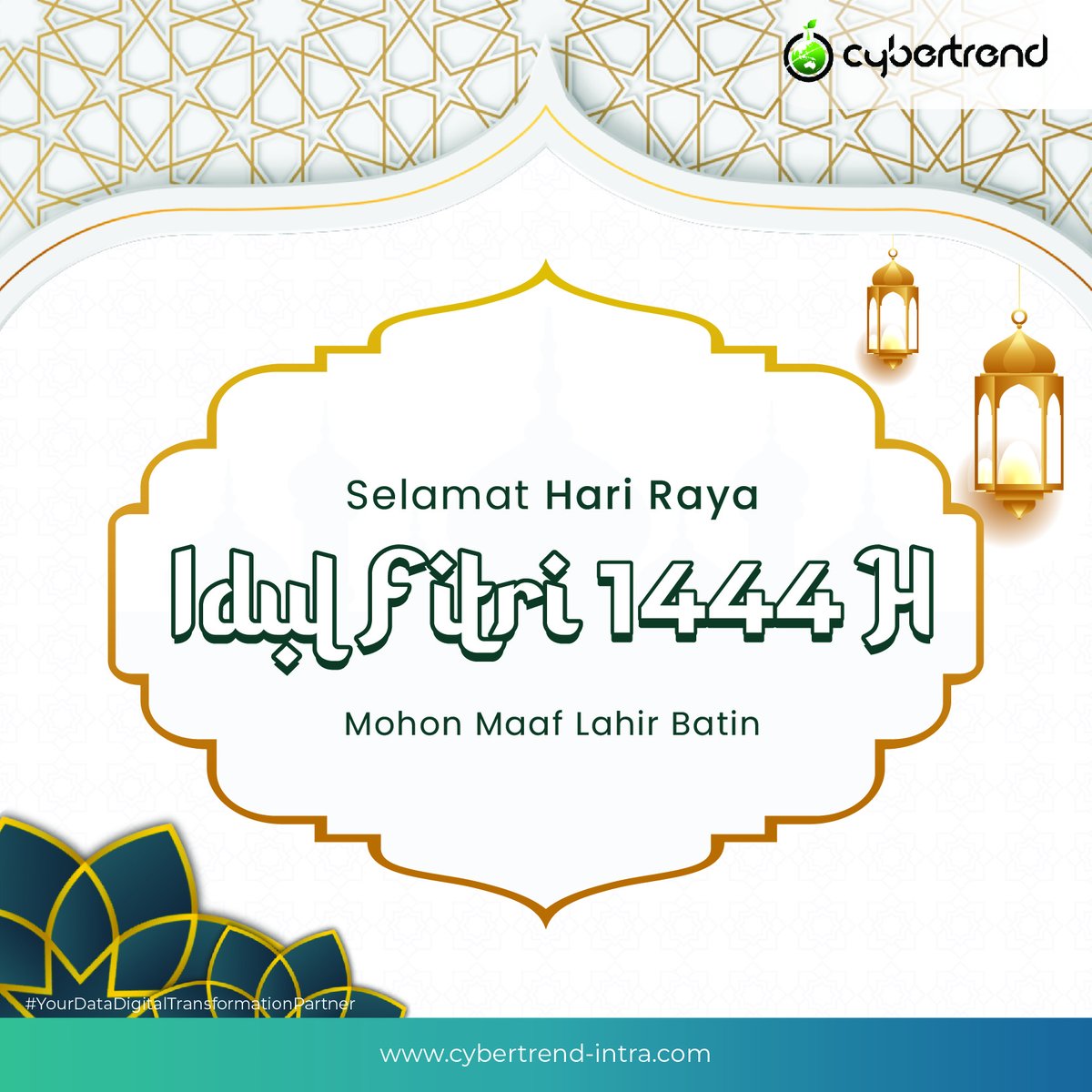 CIntrabuana's tweet photo. Segenap Jajaran Direksi dan Karyawan PT Cybertrend Intrabuana mengucapkan 
Selamat Hari Raya Idul Fitri 1444 Hijriyah. Minal Aidin Wal Faidzin, Mohon maaf lahir dan batin. Taqobballahuminna wa minkum, taqobbal ya Kariim.

#Cybertrend #IdulFitri1444H #EidMubarak #Lebaran2023 https://t.co/XAn1G3gOOa