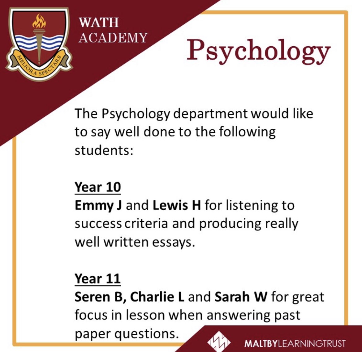 Wath_RSS's tweet photo. A brilliant first week for our Key Stage 4 Sociologists and Pyschologists @WathAcademy 
Keep up the great work #noexcuses #growthmindset #worldclasslearning #highestexpectations #NeverGiveUp #everyoneisvalued ⭐️⭐️ https://t.co/iZfGtz5WyS