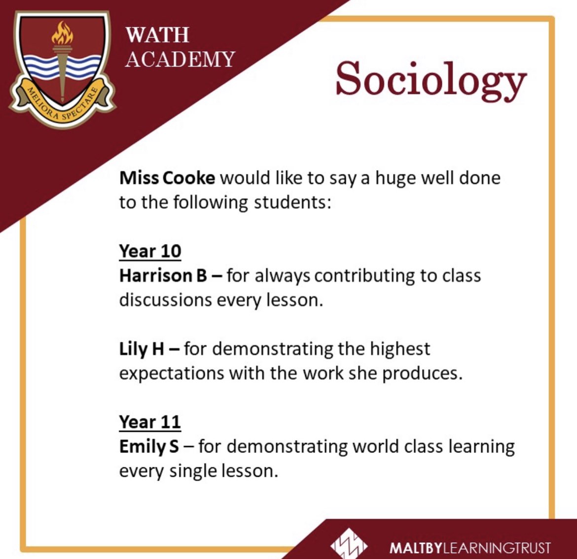 Wath_RSS's tweet photo. A brilliant first week for our Key Stage 4 Sociologists and Pyschologists @WathAcademy 
Keep up the great work #noexcuses #growthmindset #worldclasslearning #highestexpectations #NeverGiveUp #everyoneisvalued ⭐️⭐️ https://t.co/iZfGtz5WyS
