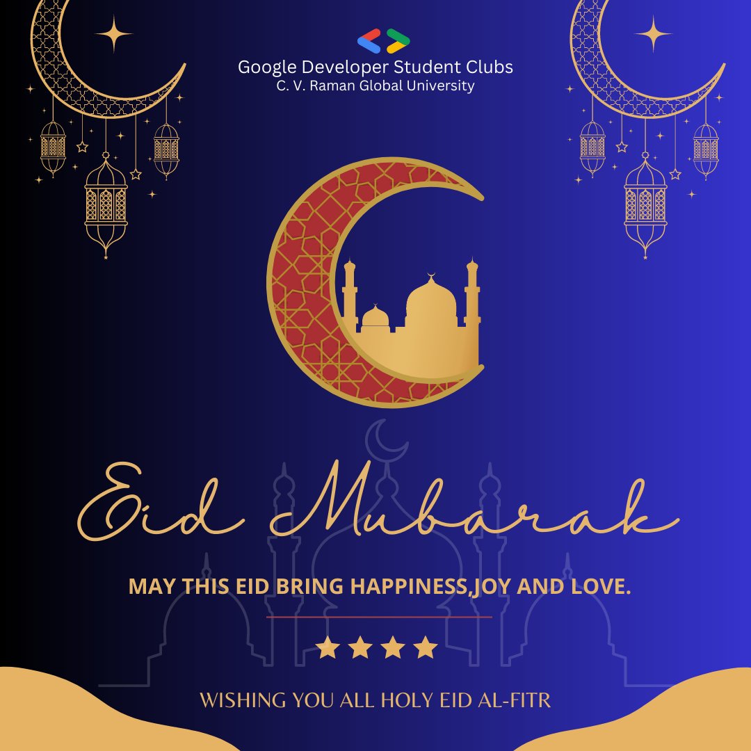 DCvrgu's tweet photo. On the occasion of Eid, We GDSC CVRGU extend our warmest greetings to you and your loved ones. May this Eid bring you joy, peace, and prosperity 🎉 https://t.co/ClJ4Ult7eF