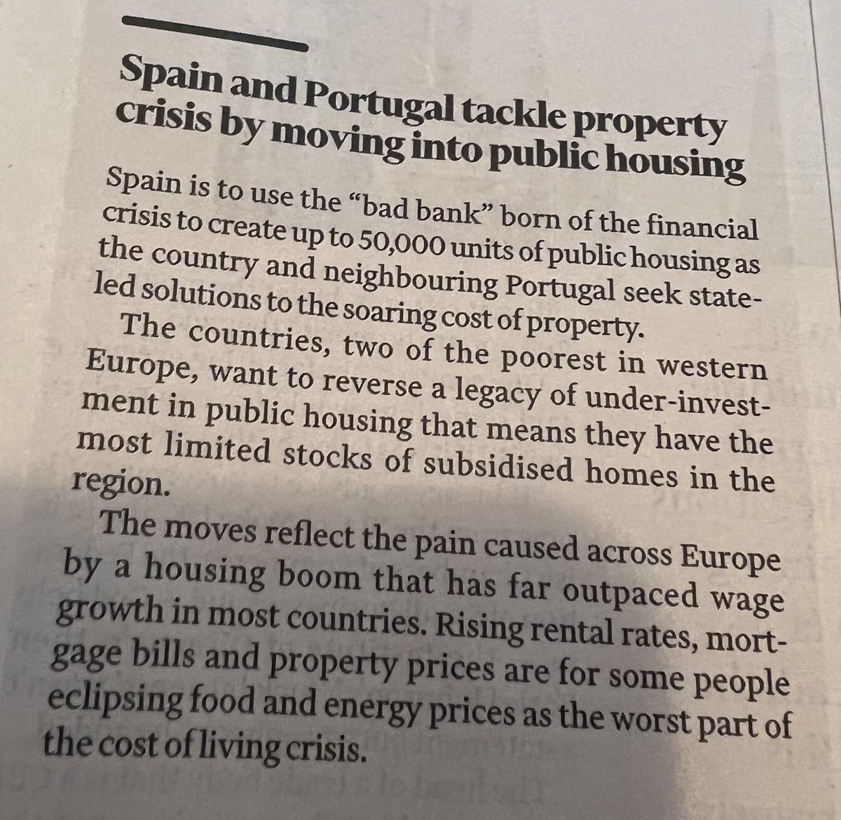 Tupp_Ed's tweet photo. Small report on an interesting precedent from Iberia.

Before the FT here mentioned it, I’d only heard of it through ⁦@EchoChambersPod⁩ but it seems so relevant to Ireland- housing crisis, bad bank and all- that I’m surprised Irish media and politics isn’t all over it. https://t.co/KssgFcCsBP