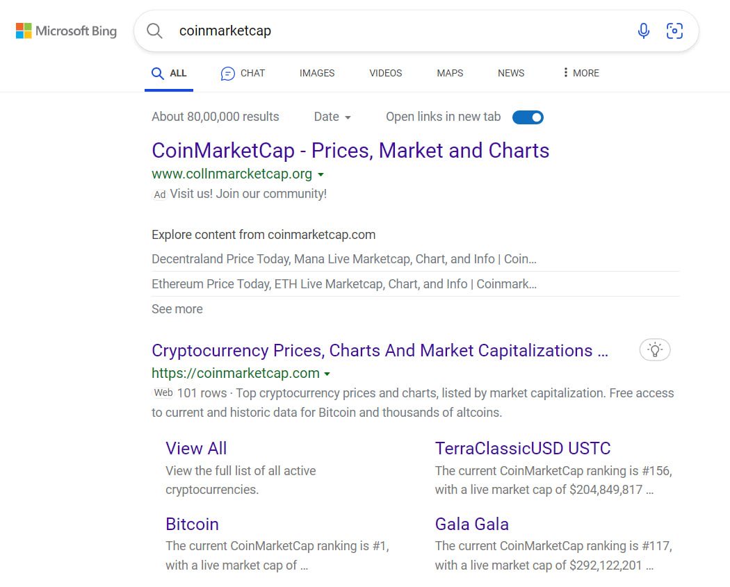 searchamaze's tweet image. CMC @Bing @Microsoft Scam page ads everywhere, please check
@CoinMarketCap @cz_binance @binance @MetaMask @MetaMaskSupport @CoinbaseWallet 
#crypto #scam #bingads #CMC