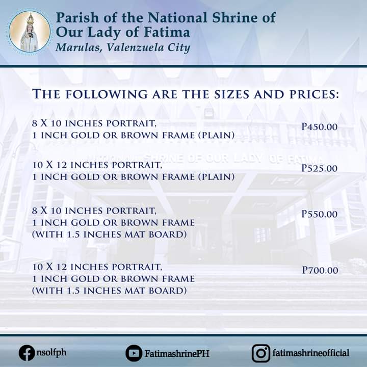 soccomfatima's tweet photo. Orders will be accepted until May 10, 2023, 5:00 p.m. only. For inquiries, please send a message to the Facebook page of the National Shrine of Our Lady of Fatima.

See more details at https://t.co/d0sPa2gp3K https://t.co/SOpEJnBJTp