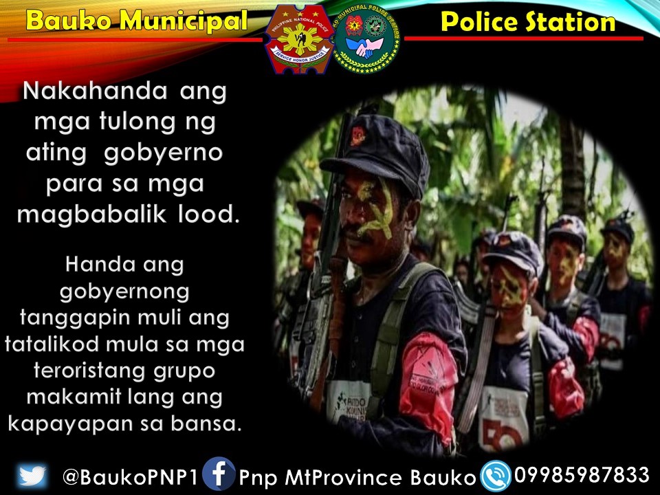PNPBauko1's tweet photo. Pagkakaisa ang kailangan para sa isang bansa
Demokrasya hindi terorista!!!
#supporteclip
#LifeisBeautiful
#KaligtasanNyoSagotKo
#TulongTulongTayo
#PNPKakampiNyo https://t.co/iRbR9xX1SE