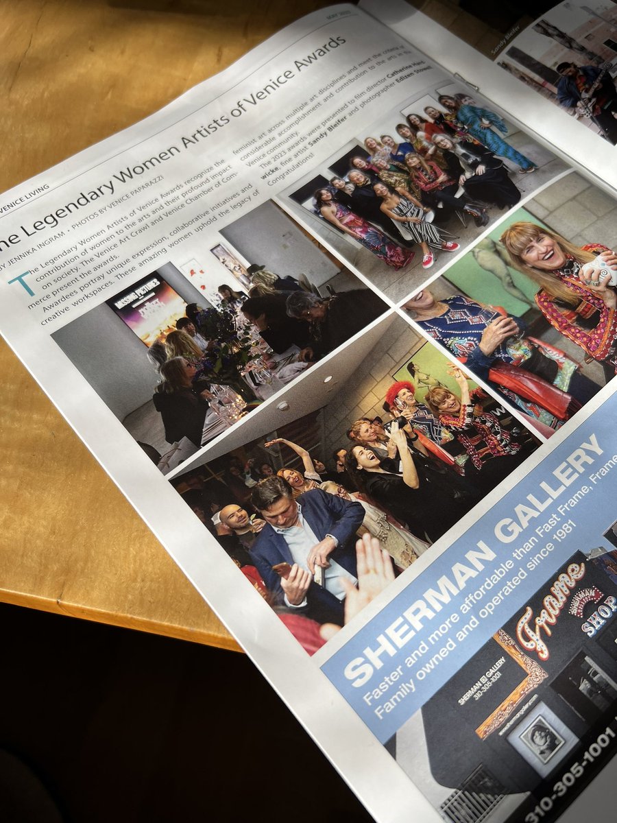 SBak007's tweet photo. Thanks for the shout out in #venicelivingmagazine What a fun night! #catherinehardwick #sandybleifer #venicepaparazzi https://t.co/WFl1Xt8v2a