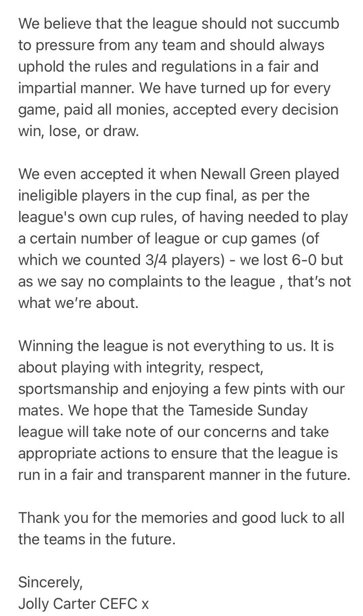 Jolly Carter C.E.F.C tweet media