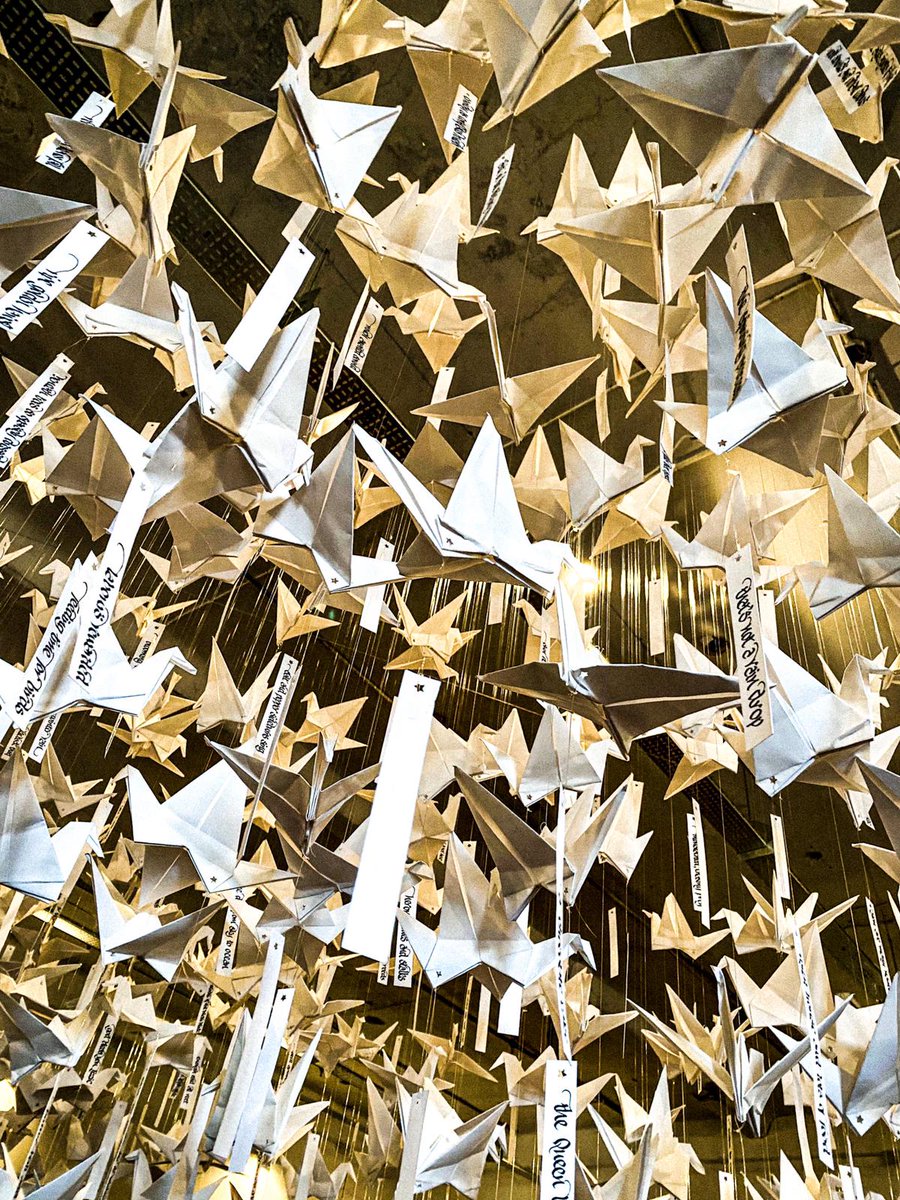 BrianTheScriber's tweet photo. Today is the last chance to see #ThePaperBirds @SpinnersMill 10am/3pm. Come &amp; see this amazing murmuration of 1,000 origami birds each carrying a line of haiku poetry.
It is a thing of rare beauty...
@Healthy_Arts @louisethepoet @CreativeSpinSt1 @CrossStreetArts @mcrartgallery https://t.co/6Ov2s4FMXt
