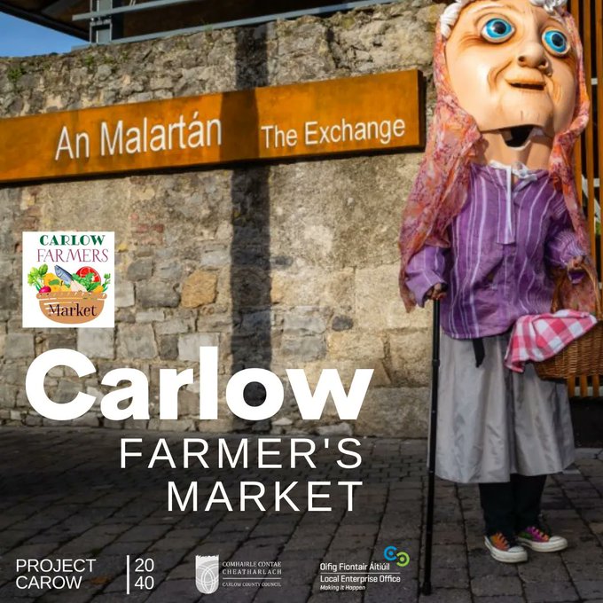 #LookForLocal at Carlow Farmer's Market which is open today at The Exchange at The Potato Market, Carlow Town!
#Carlow #ShopCarlow #LookForLocal #TasteinCarlow #Carlow2040 @carlowfarm @carlowtourism @Carlow_Co_Co @CarlowLEO @ancienteastIRL