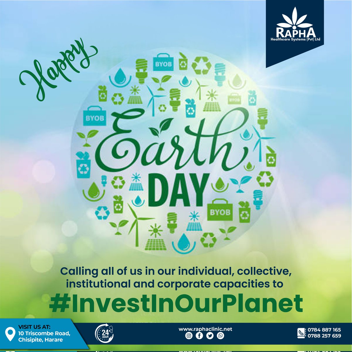 raphaclinic1's tweet photo. Its #EarthDay2023 and today we call upon each and every one of us in our individual, collective, corporate and institutional capacities to #investinourplanet to make it not only better but sustainable for future generations

 #MotherEarth #MotherEarthDay #EnvironmentalJustice https://t.co/tJXII759pU