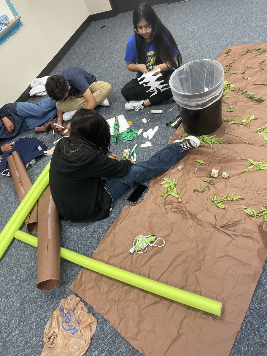 CastKillough's tweet photo. We’re making props for Final exams! #RiseAbove #theatre https://t.co/VPyb0Ni7Jh