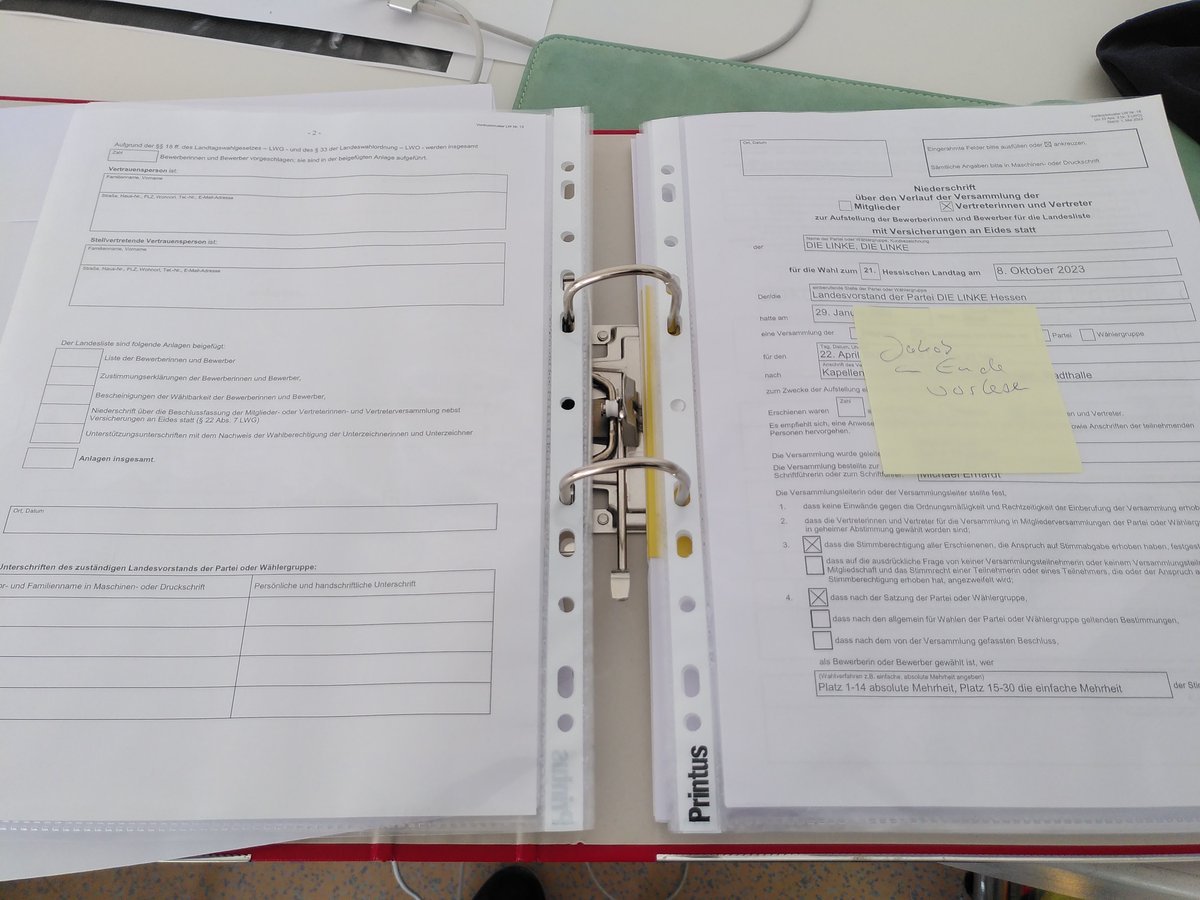 JMigenda's tweet image. Heute wählen wir in #Flörsheim unsere Landesliste zur #LTWHE23. Viele meinen ja, da gäbe es nur stimmungsvolle Reden und viele Wahlen, aber es ist auch ganz viel spannende Bürokratie zu erledigen und das ist mein Job &amp;lt;3 

#MachtHessengerecht