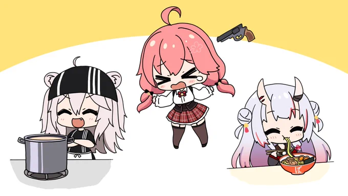 お尻の引用RTした結果銃を向けられてしまうあやめ#プロテインザスバル #百鬼絵巻 