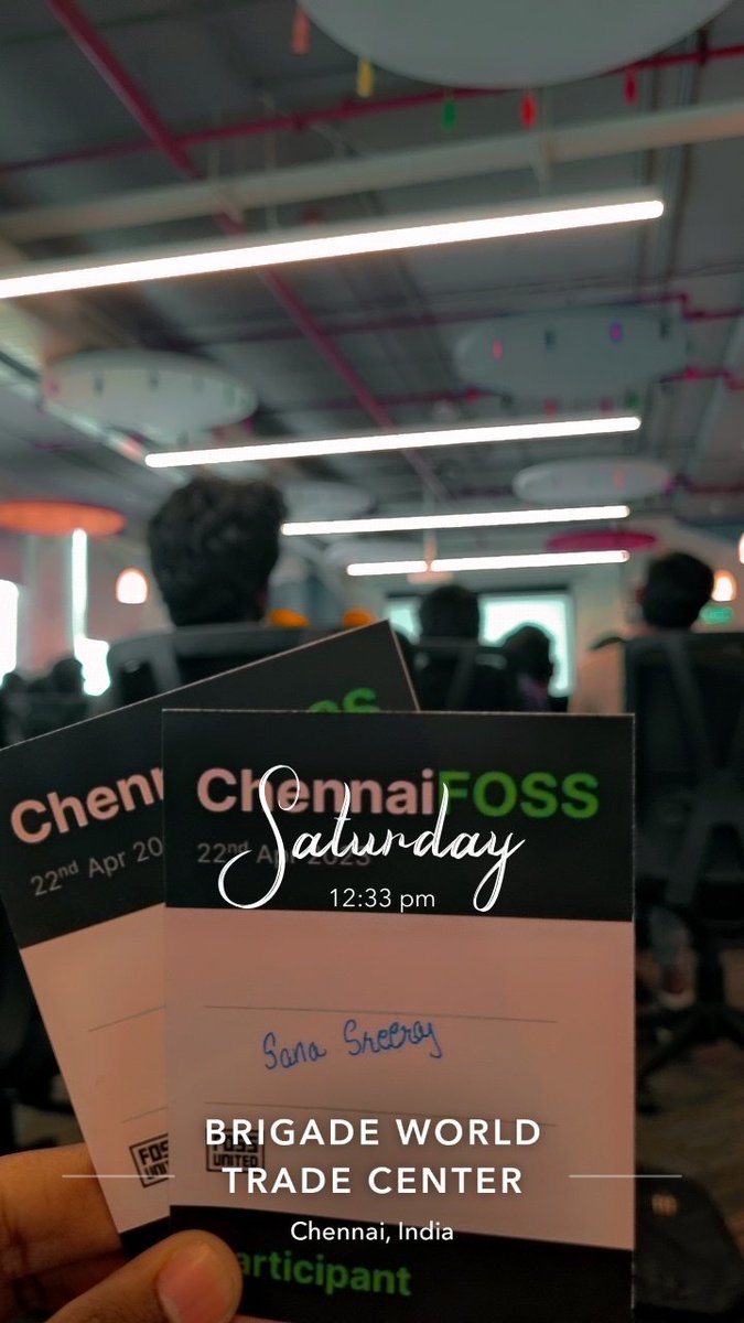 iamsanasreeraj's tweet photo. @ChennaiFOSS 
Having a ful filled learning experience this weekend......
Amazing conference at World Trade Center, Chennai hosted by ChennaiFOSS...... https://t.co/pr3zbnhyTL