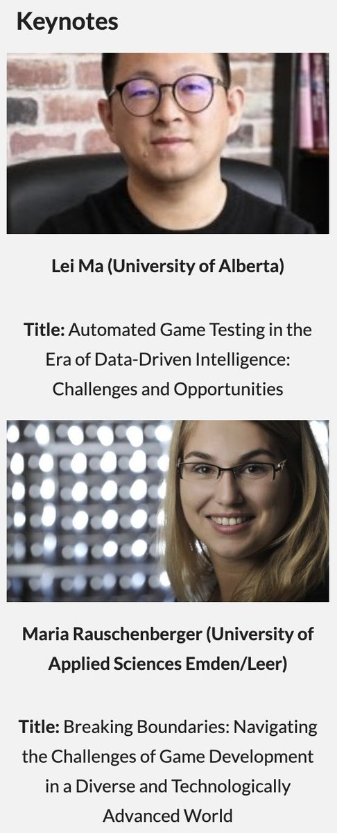 antbucc's tweet photo. #2 Great Keynote speakers at the 7th International @ICSEconf Workshop on Games and Software Engineering( GAS 2023) @Rauschii from @HS_EmdenLeer and @leima_2005 from @ualberta #games #software #engineering - you still have time to register! @MODIS_Unit @FBK_research https://t.co/X70RTPaimr
