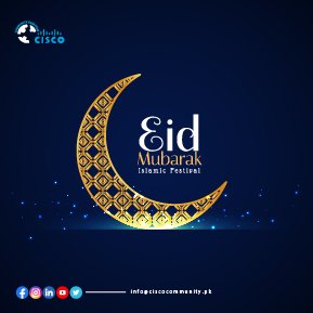 May Allah's wonderful blessings bring you peace, happiness, and success. May all your prayers be fulfilled and your wishes come true on this wonderful day of Eid.

Eid Mubarak!!!

#ciscoNetAcadpk #kindness #happiness #eidmubarak2023 #CCpteam