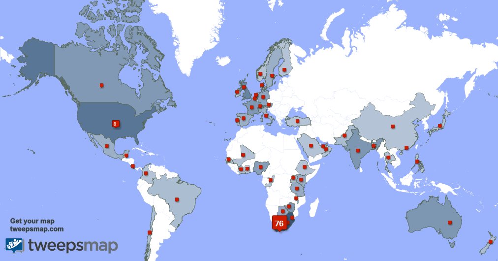 Special thank you to my 1 new followers from South Africa last week. tweepsmap.com/!WIBCInnovation