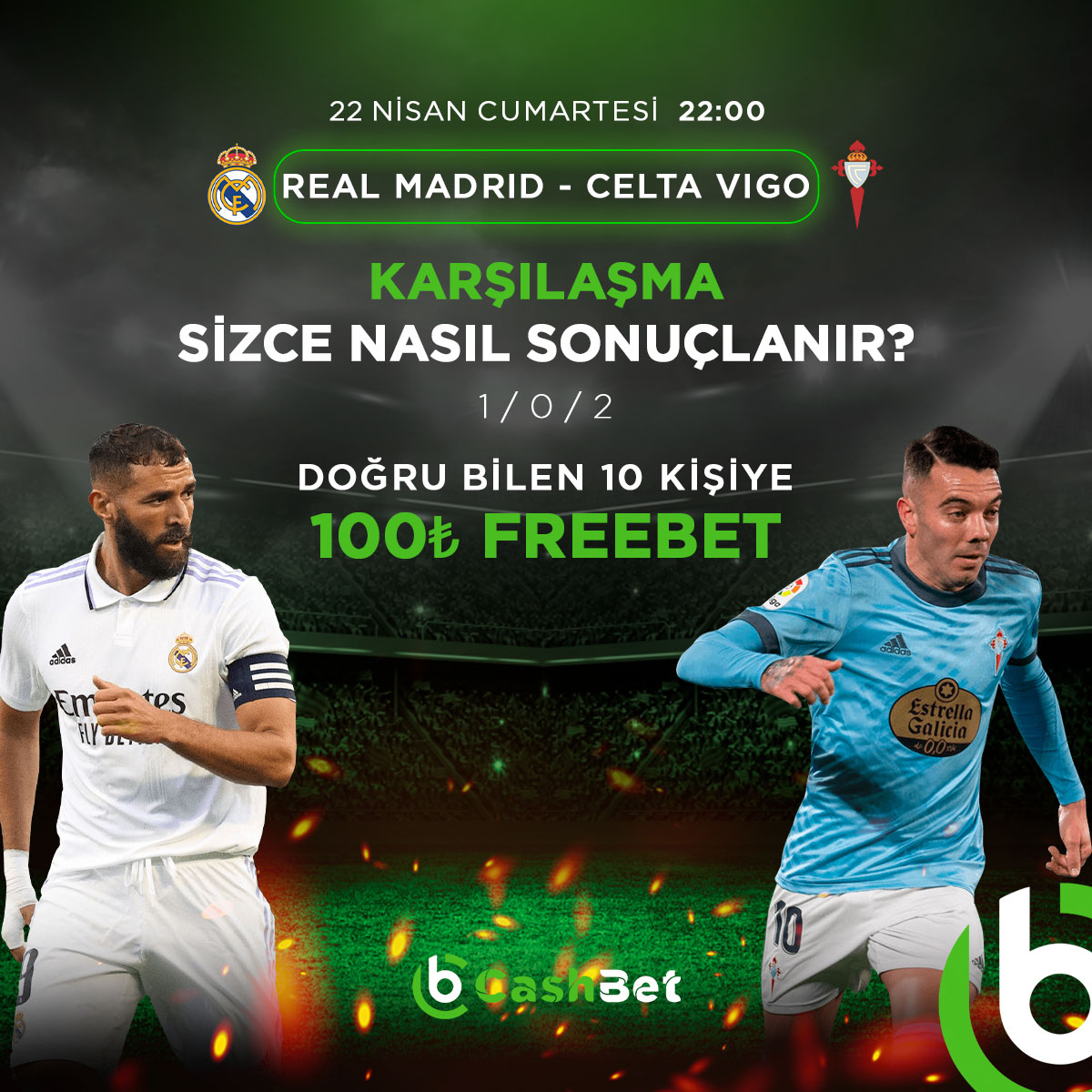 🚨 CashBet'te Etkinlik Zamanı!

🎁Karşılaşma Sizce Nasıl Sonuçlanır ? (1-0-2)

❗Doğru tahmini yapan 10 kişiye çekiliş ile 100₺ Freebet!

Katılım Şartları;
🔴RT ve FAV!
🔴Hesabı takip et!
🔴Formu eksiksiz doldur!

Katılım Formu👉🏽 docs.google.com/forms/d/e/1FAI…