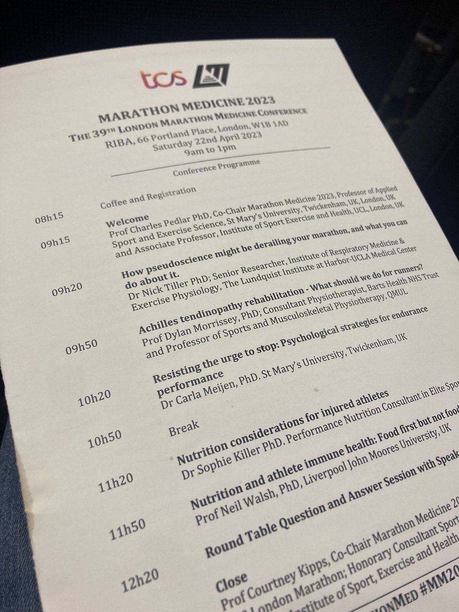 Excited to be attending <a href="/marathonmed/">Marathon Medicine 2025</a> this morning! 

#londonmarathon2023 #sportsmedicine <a href="/NBTiller/">Nick Tiller, Ph.D.</a>