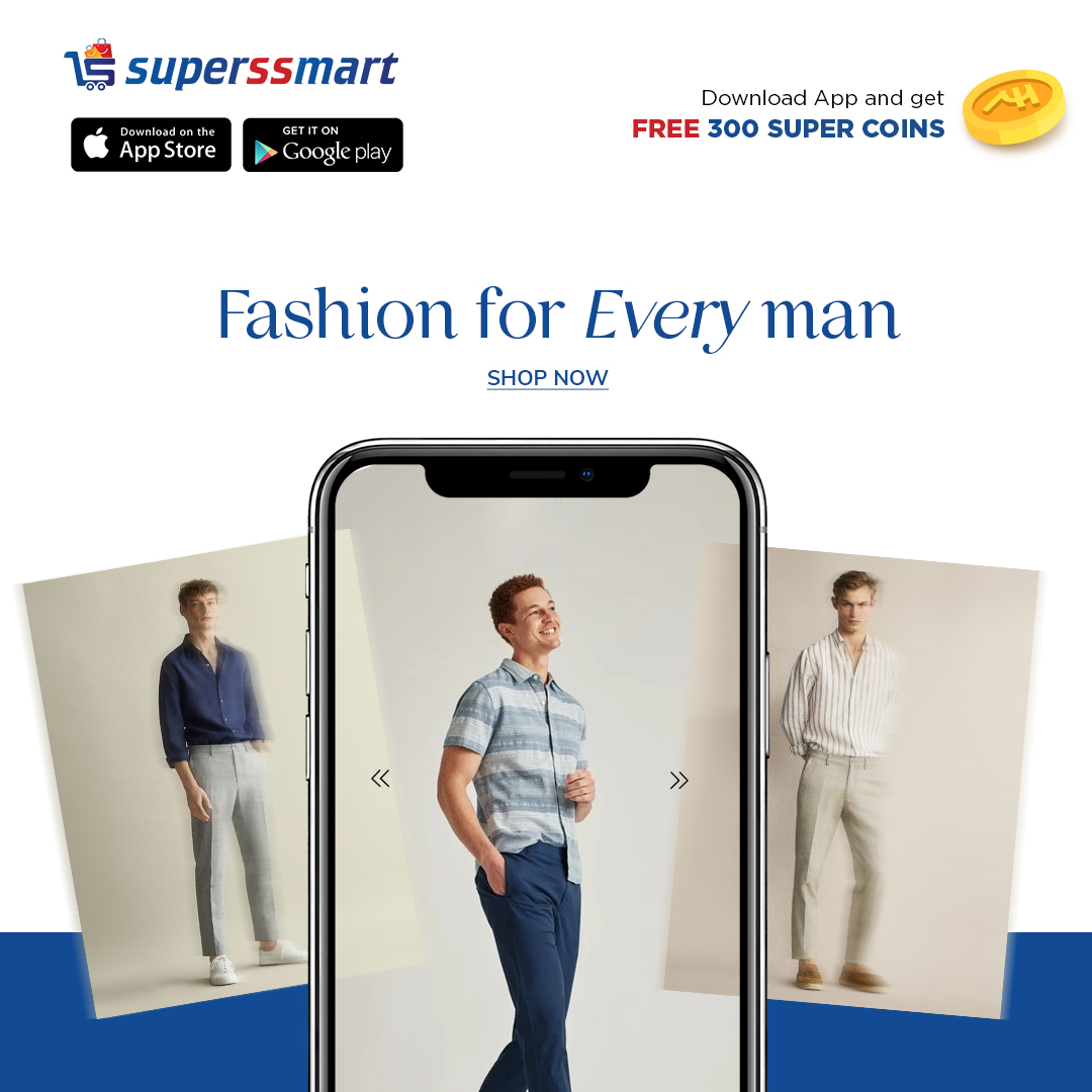 Be a man of cool and sophisticated style with Superssmart's Men's Wear range that carries suave fits for every mood!
.
#menswear #mensfashion #menstyle #stylishmen #menswear2023 #menscollection #onlineshoppingindia #onlineshopindia #shoponline #onlineshop #onlineshoping #trends