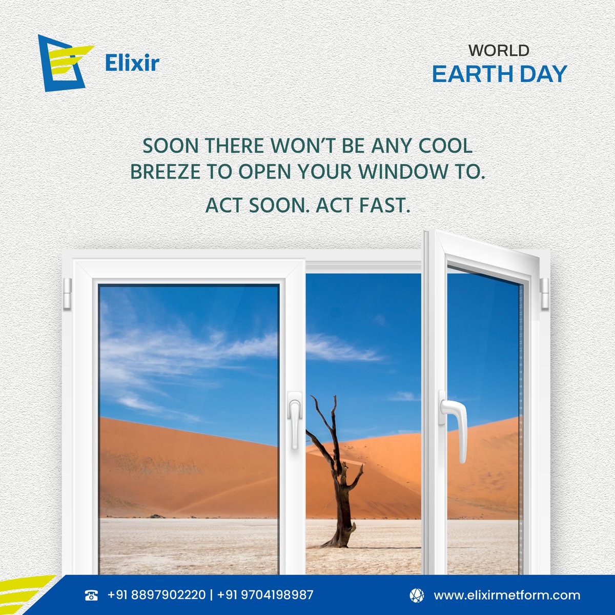 Elixir_Met_Form's tweet photo. Soon there won’t be any cool breeze to open your window to.
Act soon. Act fast. 
World Earth Day!
#Earth #EarthDay #EarthDay2023 #WorldEarthDay #WorldEarthDay2023 #PremiumWindows #PreCoatedGiWindows #PpGiWindows #GiWindows #RollformingTechnology #ColourCoatedWindows #MadeOfSteel https://t.co/Gyxa4fU2X3