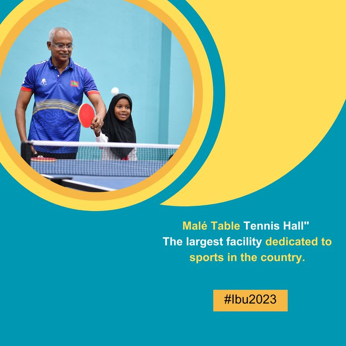 AsluMeehaa's tweet photo. President @ibusolih 's vision for a thriving sports sector in the #Maldives has resulted in the creation of the impressive "Malé Table Tennis Hall" the largest facility dedicated to sports in the country. #Ibu2023 https://t.co/nblDap39yp