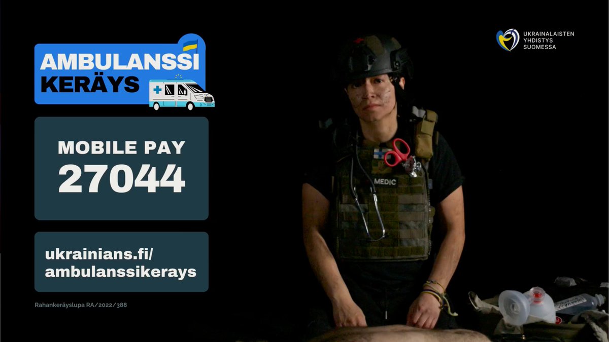 We are collecting €100,000 for frontline ambulances. Money will be used to buy and equip emergency vehicles that will be delivered to local organisations that work near frontlines in #Ukraine. Please, donate! ukrainians.fi/en/ambulances-… #AmbulancesForUkraine