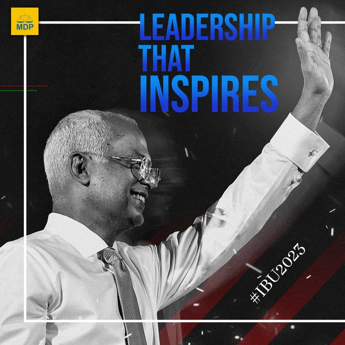 AsluMeehaa's tweet photo. President Ibrahim Mohamed Solih's leadership has brought stability and progress to the Maldives, a sharp contrast to the chaos and corruption of ex-president Yameen's rule.#ibu2023 https://t.co/jCU6vnK0M5