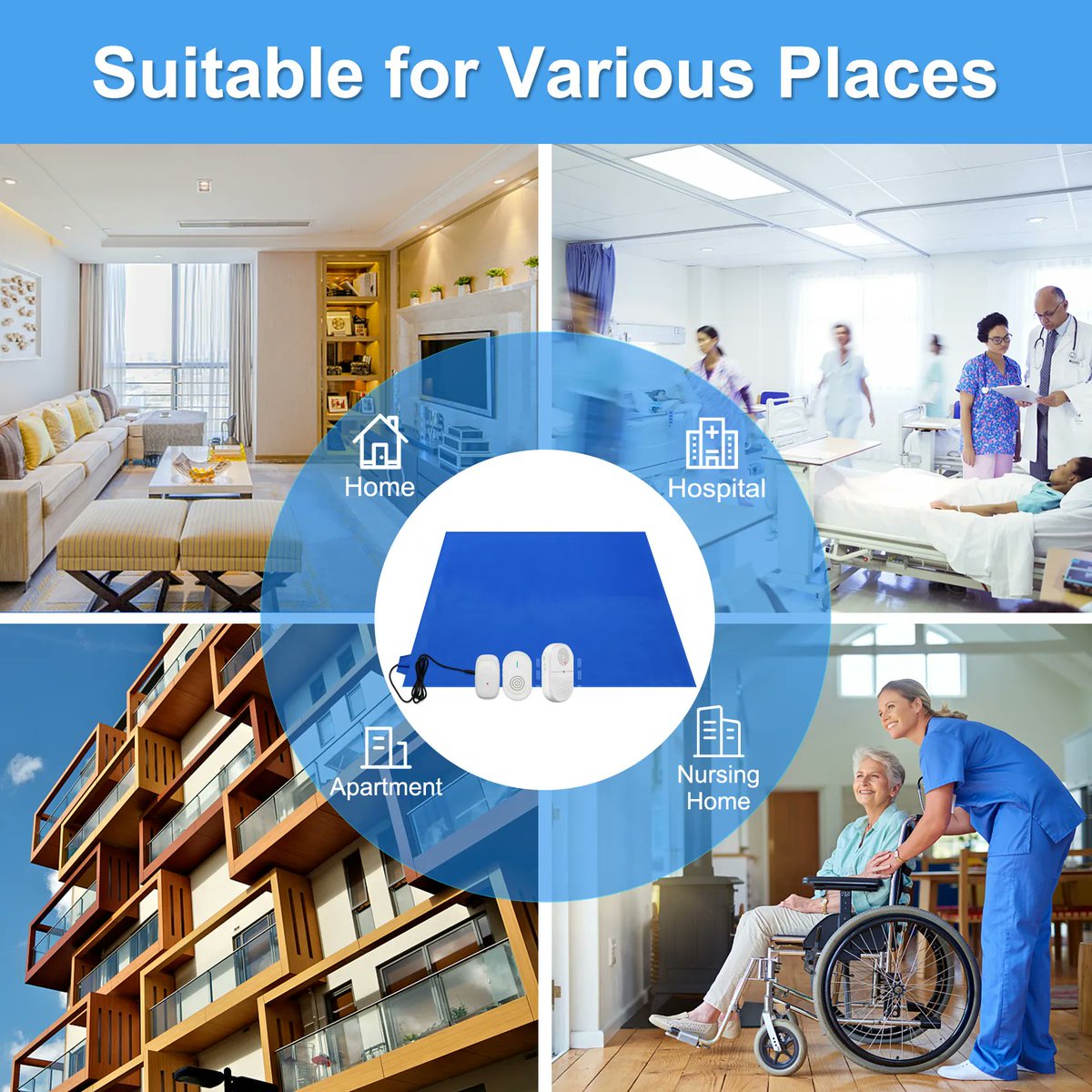 Annawu56's tweet image. Wireless Fall Prevention Alarm:
Foldable, Waterproof Bed, Floor and Chair Sensor Pad Alarm
Used on a variety of beds, chairs and wheelchairs.
with caregiver pager, can be used in home, care facility, clinic and hospital.

#fallprevention #fallalarm #fallalert #falldetect