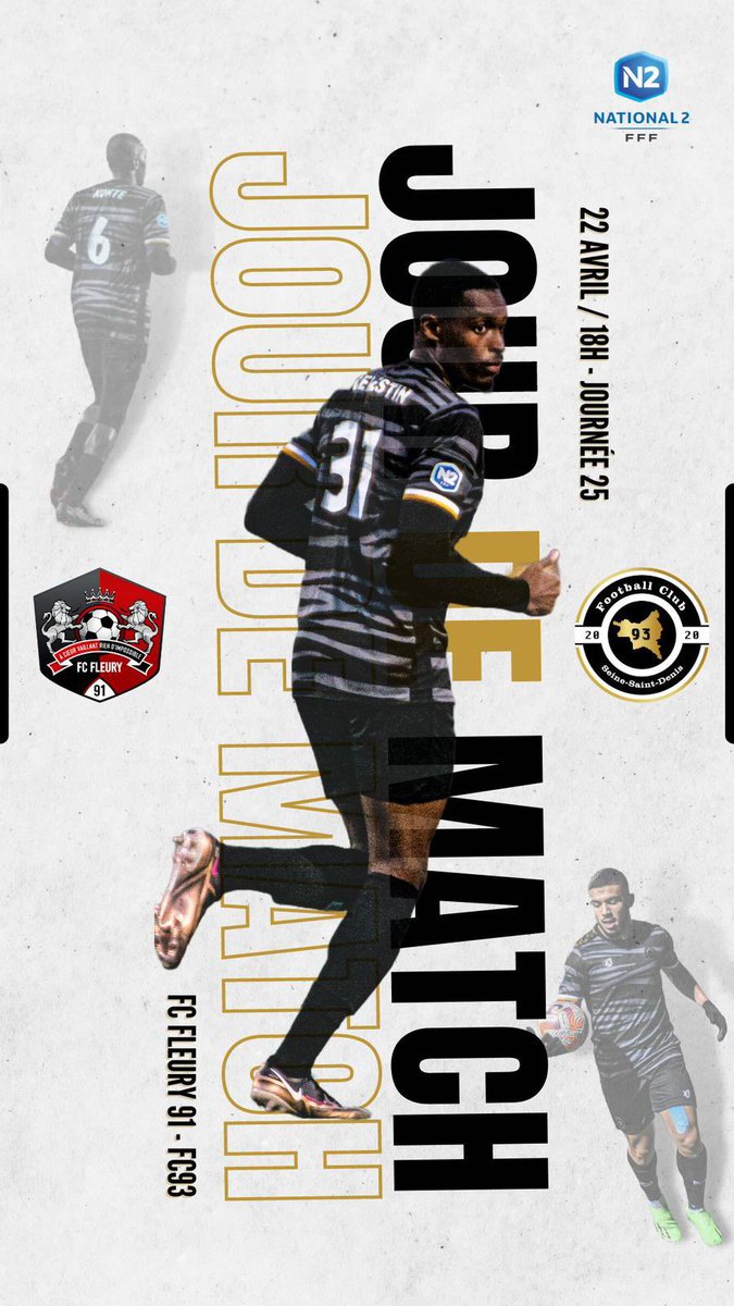 FC93officiel's tweet photo. ⚽ 𝐉𝐎𝐔𝐑 𝐃𝐄 𝐌𝐀𝐓𝐂𝐇 ⚽
🆚 @FCFleury91
🏆 #N2
📱#FLEFC93
🏟️ Stade Robert Bobin
⌚ 18h
⚫️#AllezFC93🟠 https://t.co/xKcRBnKPNX