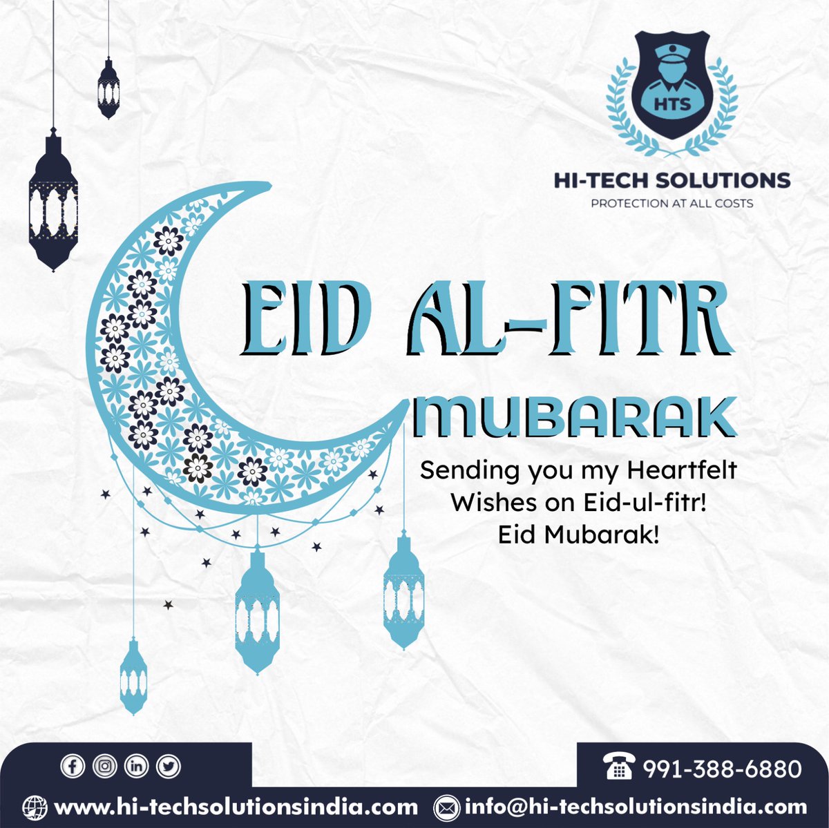 HiTechSolu's tweet photo. #Happy Eid Mubarak2023
Sending you my Heartfelt Wishes on Eid-ul-fitr! Eid Mubarak
๐๐ถ-๐ง๐ฒ๐ฐ๐ต ๐ฆ๐ผ๐น๐๐๐ถ๐ผ๐ป๐
for more details contacts us :- +91 7948496880
https://t.co/7GbXprmZhg
#HiTechSolutions #india #HappyEidMubarak #ahmedabad #security #mainpower https://t.co/QHXDRzm6Vi