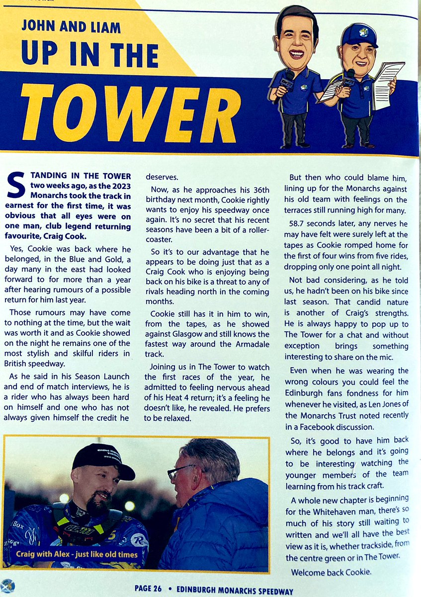 LiamRudden's tweet photo. 👑 Here’s this week’s @theboyjan and Líam #UpInTheTower column from @EdinMonarchs’ match programme. Next week’s may well have to feature rogue red lights.
🔵🔴🟡 https://t.co/d4XmbsN9AB