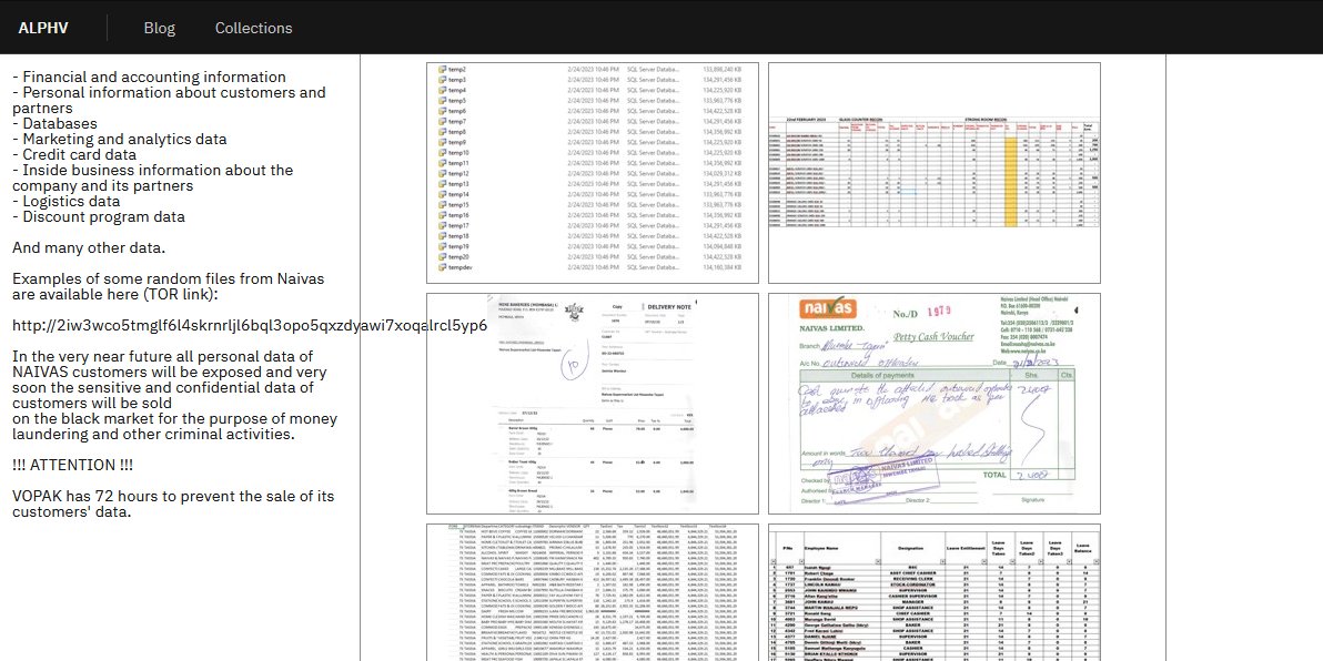 Sith_Lord___'s tweet photo. Maguys🤗Naivas wamenyuria🤣

Naivas has appeared on ALPHV/BlackCAT dark web leak site. Be4 we start..

1. @Known_Mike found this first
2. No data published yet but kuna samples of PoC
3. Data spans from 2021 - Financials, customers  &amp; partners pesonal info, credit cards ...etc https://t.co/5t11cHOH3x