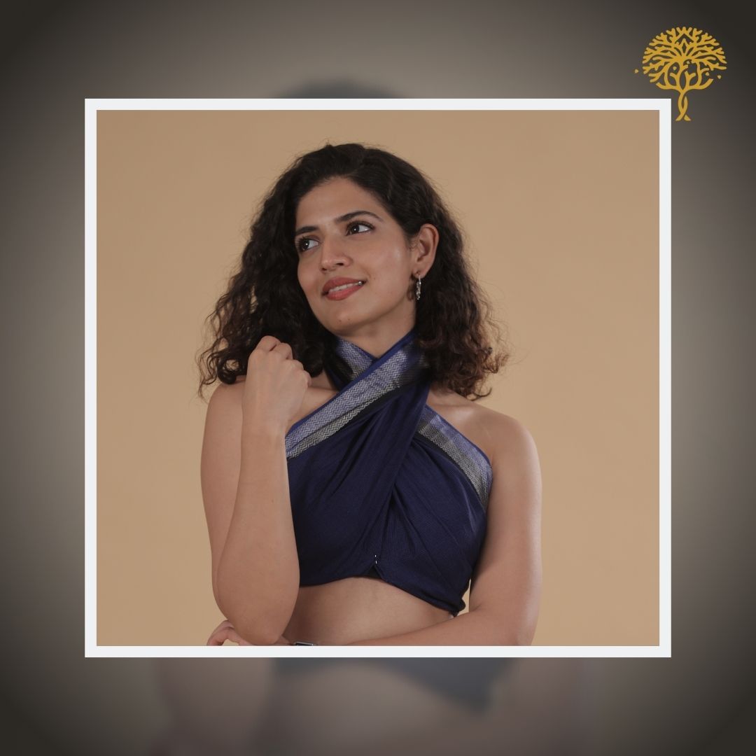 PeepulTreeWorld's tweet photo. #StyleIt with this stunning Midnight River Maheshwari stole, drapping like a halter top! Perfect for any occasion, this stole is the perfect way to show off your fashion sense. Buy this light and lustrous Maheshwari stole now on our website! https://t.co/1hSV8Z2v2G