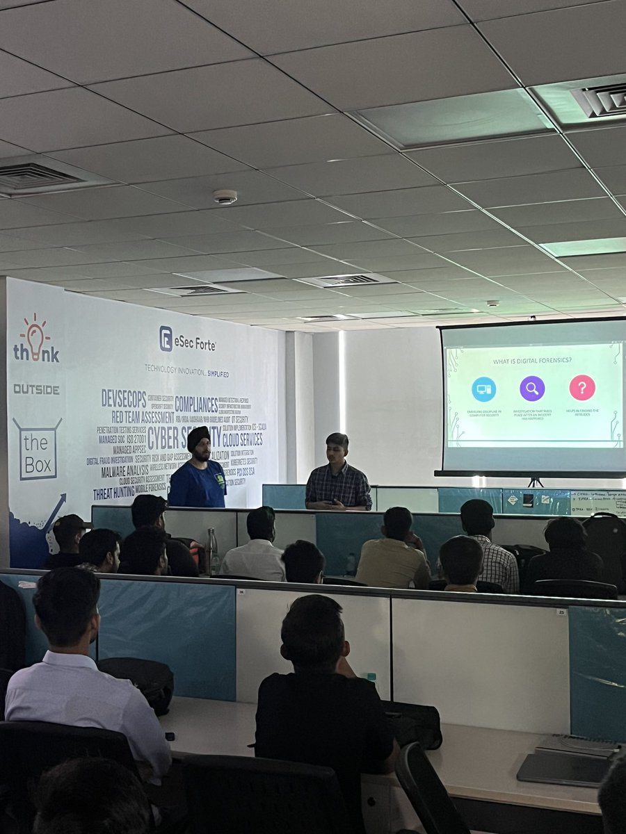 nullDelhi's tweet photo. Sanchay Singh and Kartikeya Srivastava providing valuable insights with practical scenarios in their talk - Digital Forensics 101
@null0x00_ #nulldelhi #digitalforensics #infosec #meetups https://t.co/Jl3eGWbvdM