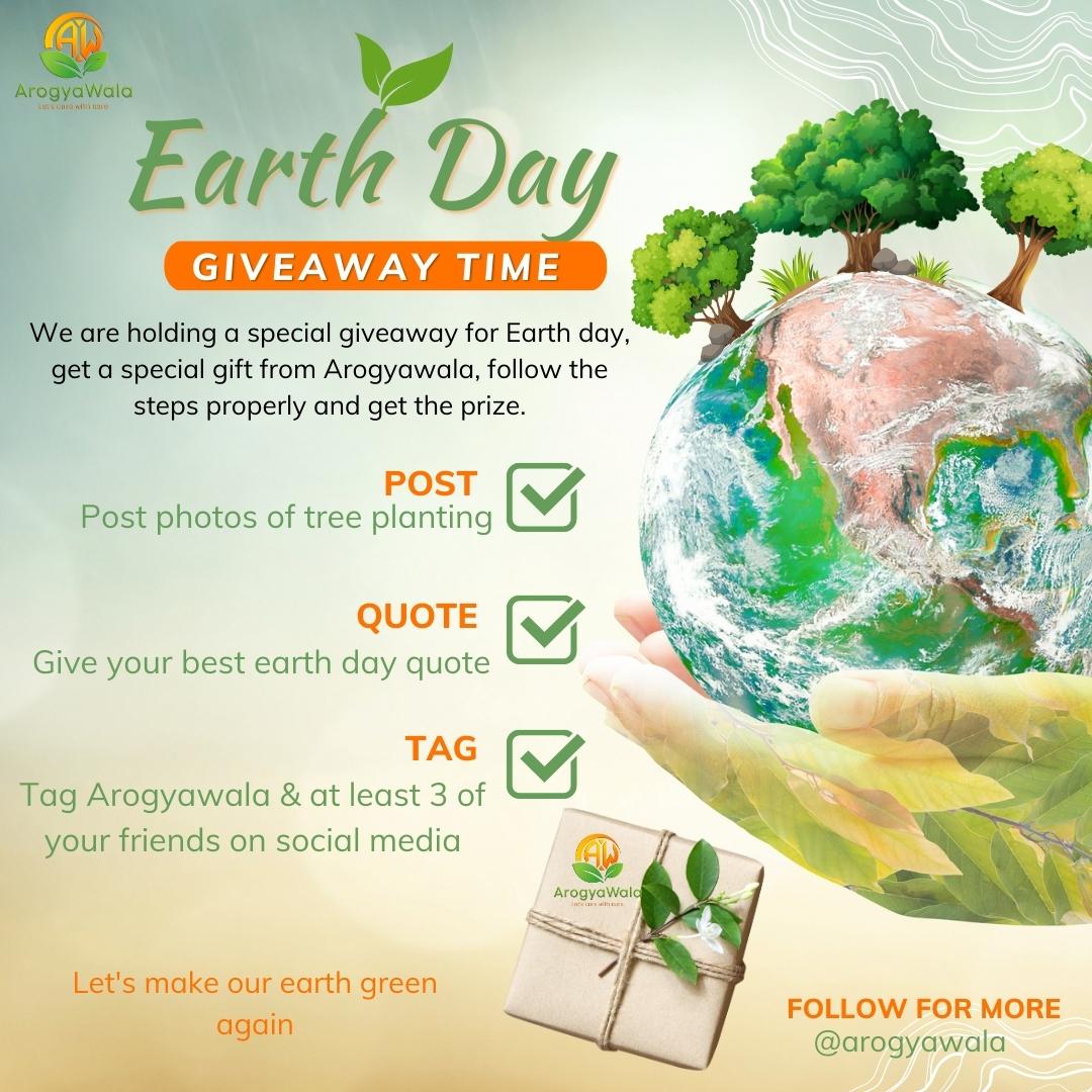 arogyawala's tweet photo. "Reduce, reuse, recycle, and win! Enter our Earth Day giveaway and have a chance to win eco-friendly products and make a positive impact on the environment #earthday2023 #giveaway #sustainability #giveaway #ecofriendlyliving #earth #nature #lifestyle https://t.co/VvAyGeHDRC