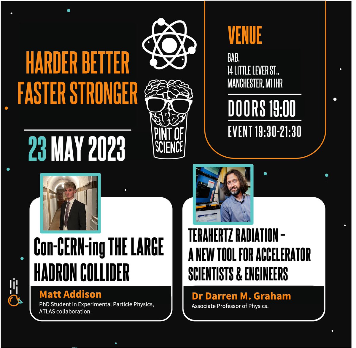 DMGrahamTHz's tweet photo. Join me for a Pint of Science on 23rd May @Bab_mcr where I will be speaking about Terahertz Radiation and how our work @cockcroft_news and @UoMPhysics is making things harder better faster stronger. 
 
Tickets available at: https://t.co/WwD4BMflhq https://t.co/pl5L4dXNg1