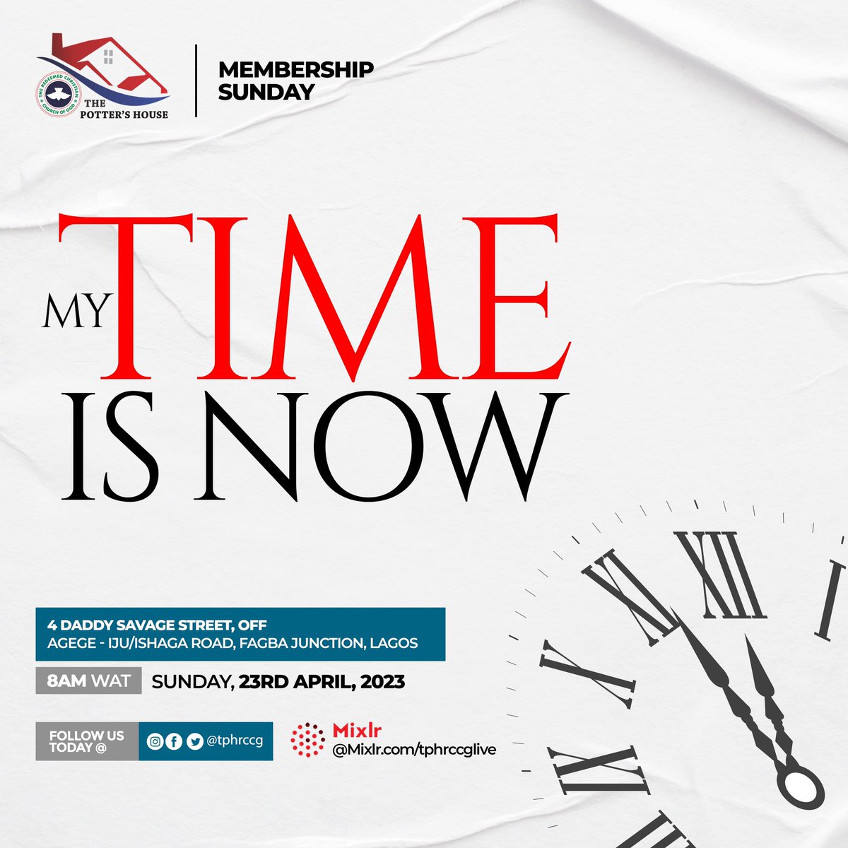 tphrccg's tweet photo. It’s another special Sunday service and our most anticipated Membership Sunday 🔥🔥🔥

This Sunday service is like no other: MY TIME IS NOW!

Seize the moments to enjoy this season. Service starts by 8am

Share this | Invite Someone | Come expectant https://t.co/3Ee0HgRIJX