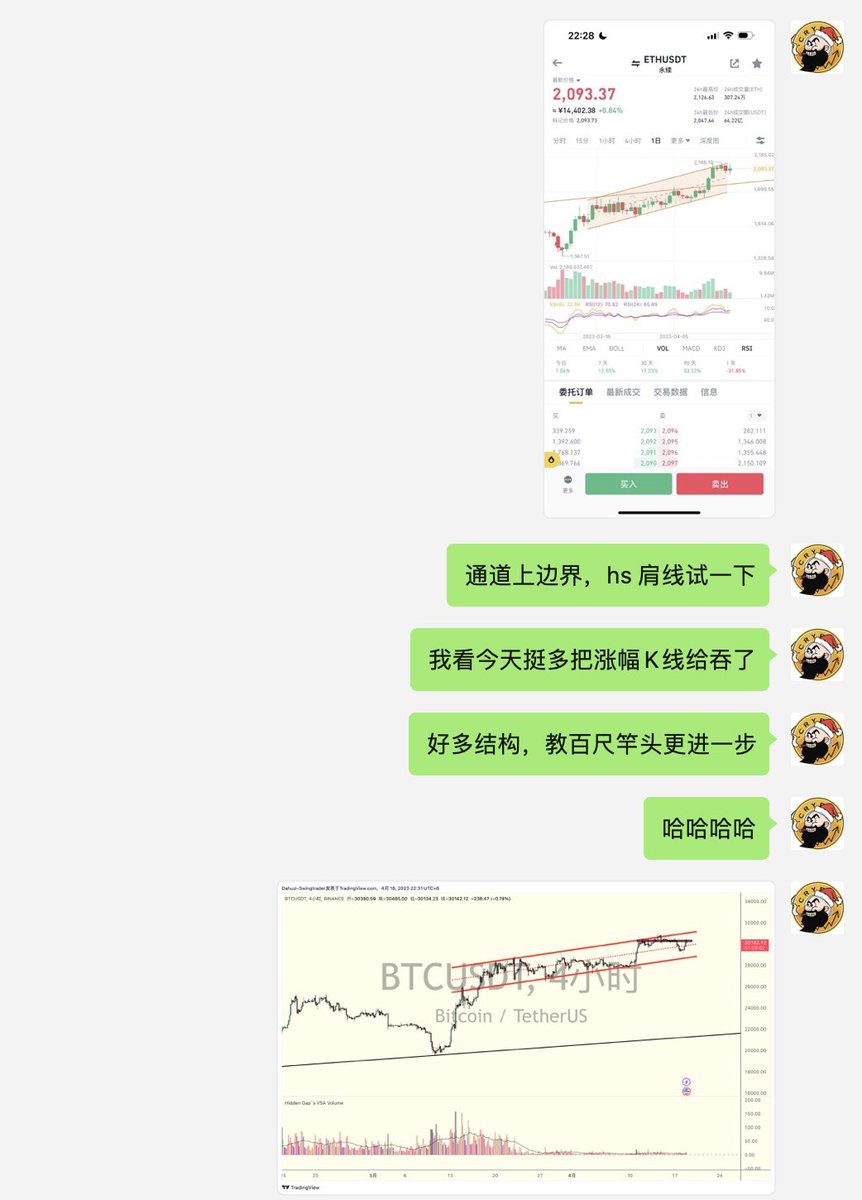 Dahuzi_eth's tweet photo. ⚠️ 交易很简单，不信你来看

1. 重要压力位，或者支持位，以通道形式突破，基本上都存在加速

2. 当市场批量出现多头陷阱，多头结构快速走坏，并配合市场meme币爆发的情绪，那么阶段性顶部很快都会出现

3. 三角转通道 + 配合边界反转结构，有效提高做空成功率.....

以上都是直播内容

（无微信群，都是各群瞎聊）

#BTC
#ETH