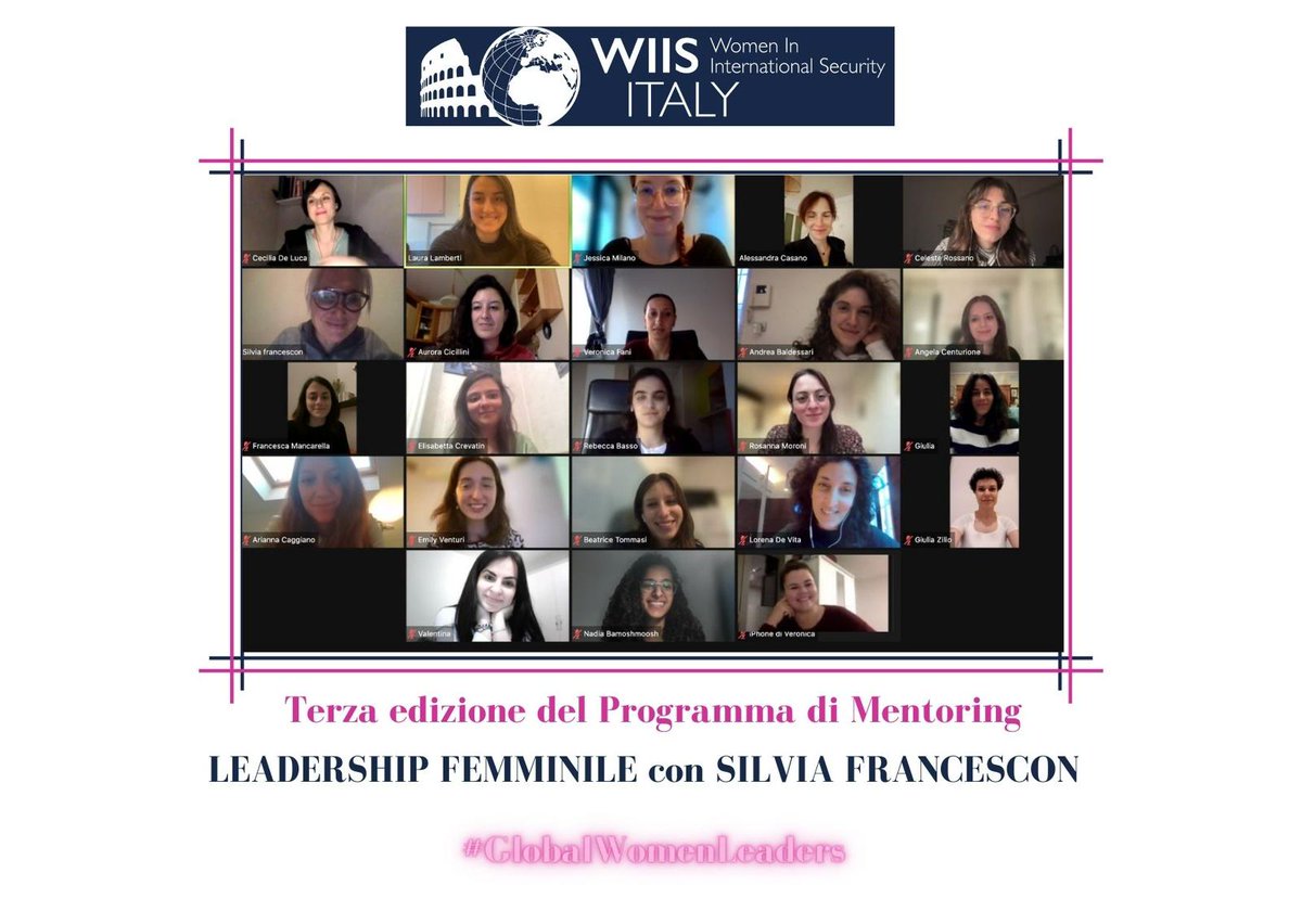 WIISItaly's tweet photo. Incontro emozionante per le partecipanti del nostro programma di #mentoring che hanno parlato con @silviafrance di #leadershipfemminile, degli ostacoli che ci allontanano da essa, quali la sindrome dell'impostora legata ad una società patriarcale, e del lavoro per superarli 🙏🌎 https://t.co/obGL3E6oGL