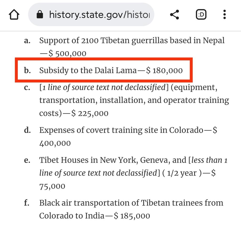 @JigmeUgen Do you happen to know the method of payment used for this old CIA subsidy in the absence of a bank account? Were they dealing in physical cash/gold etc? Thanks. 

history.state.gov/historicaldocu…