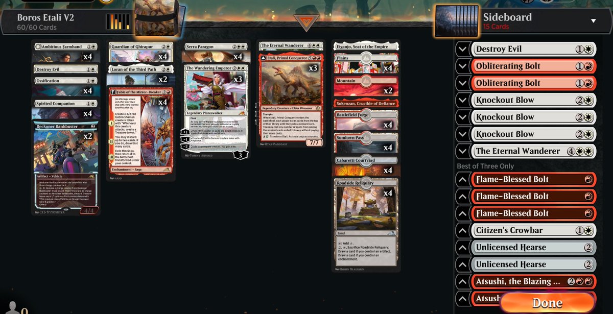 ascoozeme's tweet photo. Played 2 rounds of the metagame challenge, 6-1 and 7-0. Deck is good. @fireshoes @mtgazone @ArenaDecklists https://t.co/QY39ce7zHL