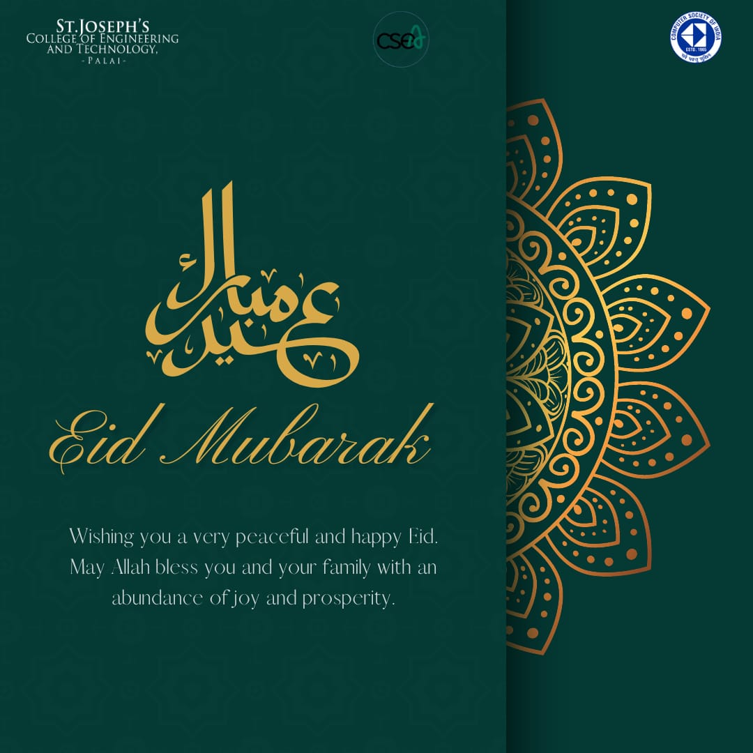 CSISJCET's tweet image. Hi everyone 
After the holy month of hardship finally it&apos;s the day of Eid , the day of rejoice . The whole CSI family of SJCET warmly wishes everyone
 💫 Eid Mubarak🌙 😇