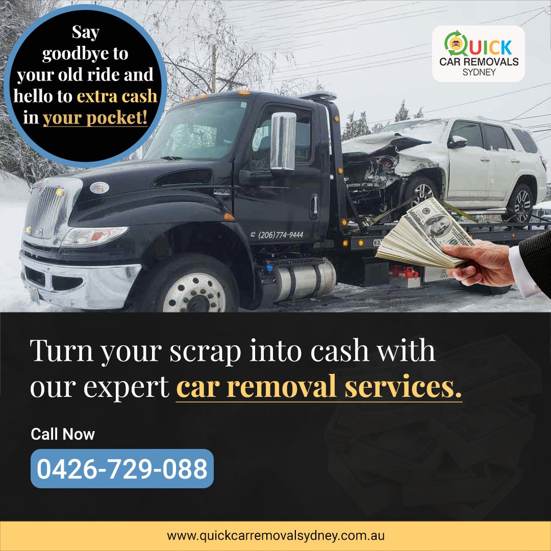 Quickcarremova1's tweet photo. Turn your scrap into cash with our expert car removal services. Say goodbye to your old ride and hello to extra cash in your pocket!
Call - 0426 729 088
Website - https://t.co/pChe7nAkmN

#quickcarremovalsydney #cashforcars #quickcash #samedayremoval #oldcarremoval #carremoval https://t.co/So7ojRdj8K